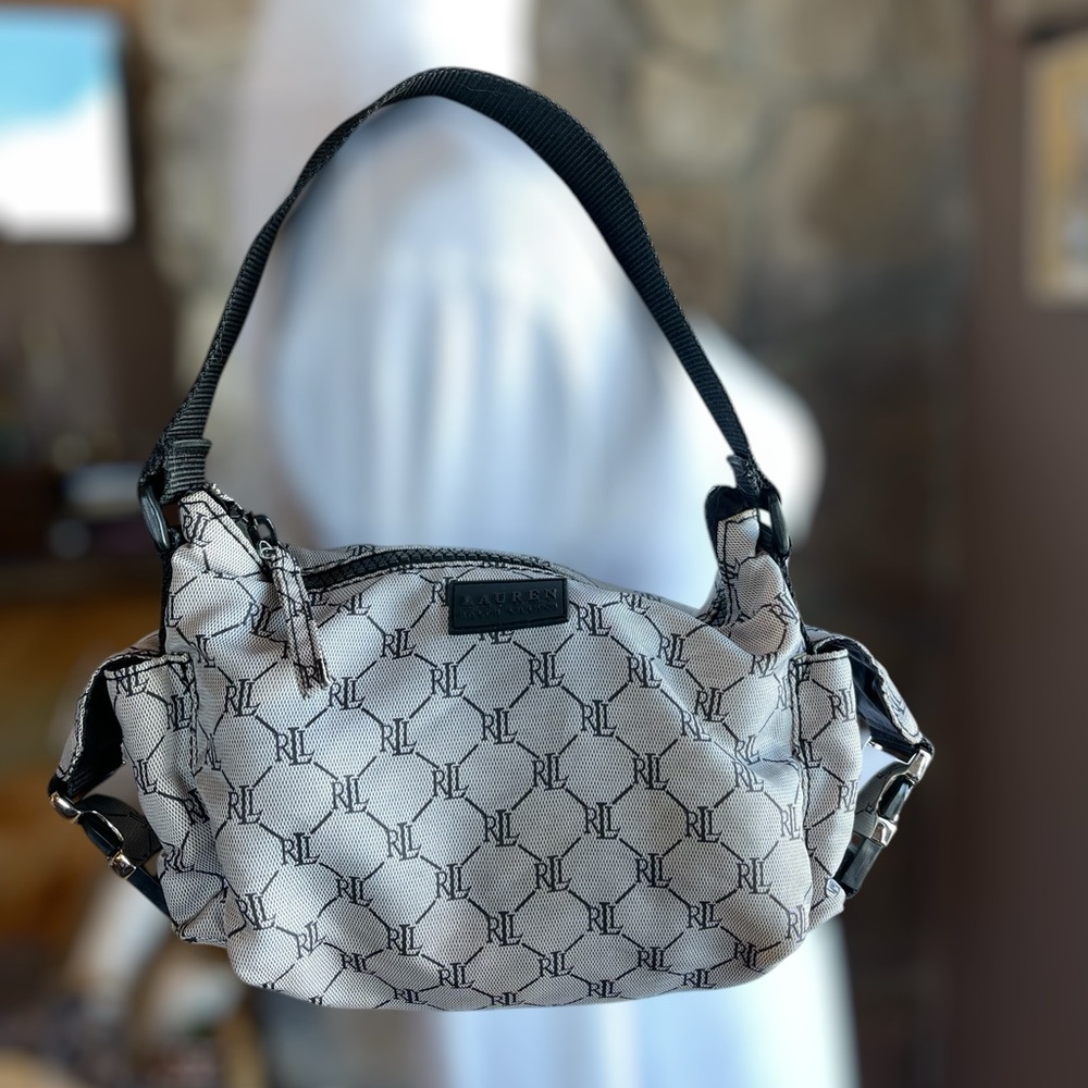 Ralph Lauren Repeating Patterned "RLL" Monogram Shoulder Bag/Hand Bag Purse